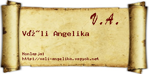Váli Angelika névjegykártya